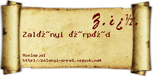 Zalányi Árpád névjegykártya